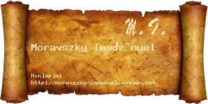 Moravszky Immánuel névjegykártya